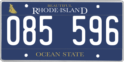RI license plate 085596