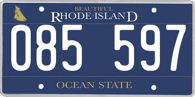RI license plate 085597