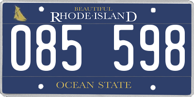 RI license plate 085598