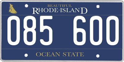 RI license plate 085600