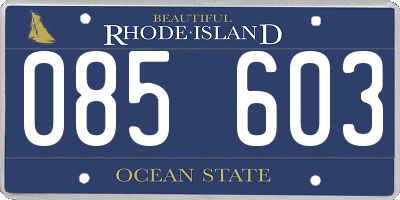 RI license plate 085603