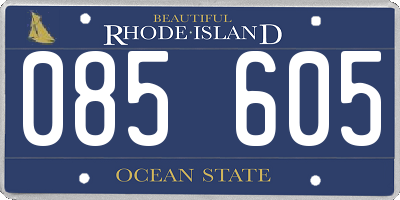 RI license plate 085605