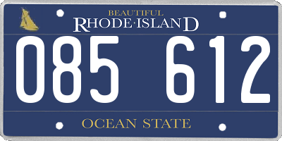 RI license plate 085612