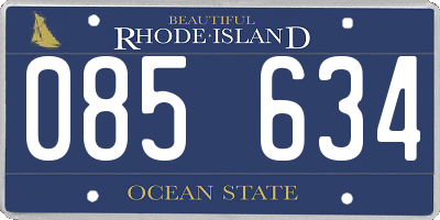 RI license plate 085634
