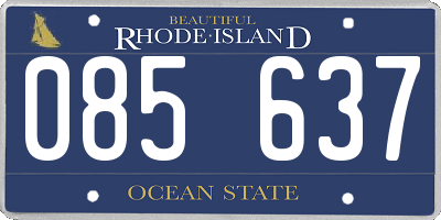 RI license plate 085637