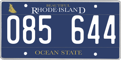 RI license plate 085644