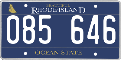 RI license plate 085646