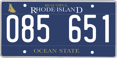 RI license plate 085651