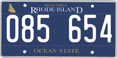 RI license plate 085654