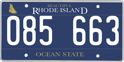 RI license plate 085663
