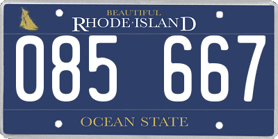 RI license plate 085667