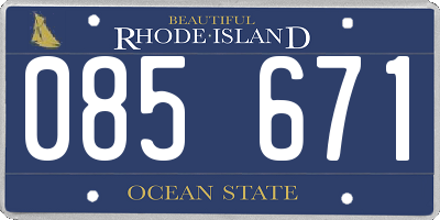 RI license plate 085671