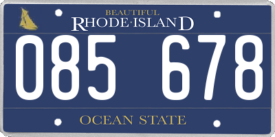 RI license plate 085678
