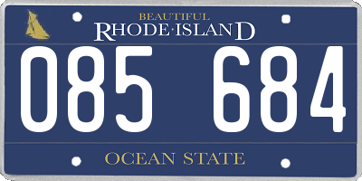 RI license plate 085684