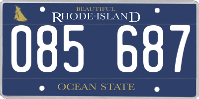 RI license plate 085687