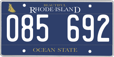 RI license plate 085692