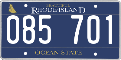 RI license plate 085701