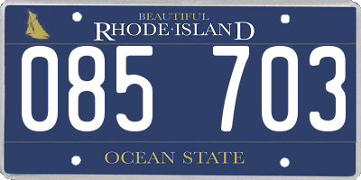 RI license plate 085703