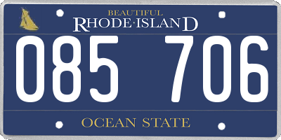 RI license plate 085706
