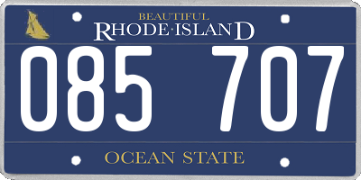 RI license plate 085707