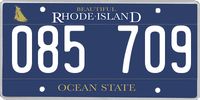 RI license plate 085709