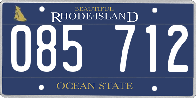 RI license plate 085712