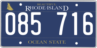 RI license plate 085716