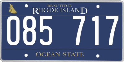 RI license plate 085717