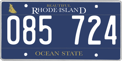 RI license plate 085724