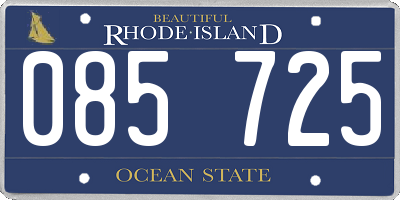 RI license plate 085725
