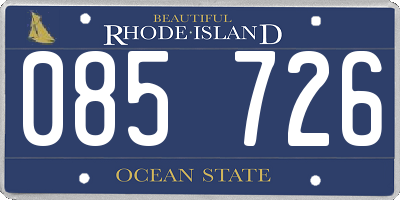 RI license plate 085726