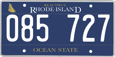 RI license plate 085727
