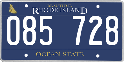RI license plate 085728