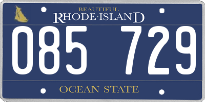 RI license plate 085729