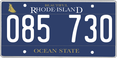RI license plate 085730