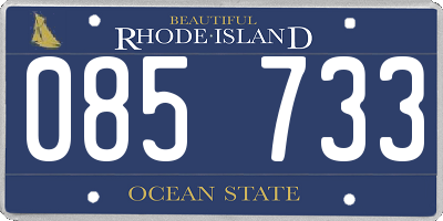 RI license plate 085733