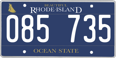 RI license plate 085735