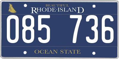 RI license plate 085736