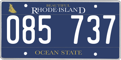 RI license plate 085737