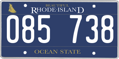 RI license plate 085738