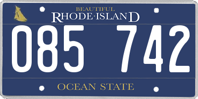RI license plate 085742