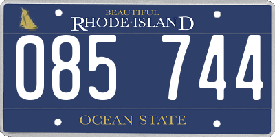 RI license plate 085744