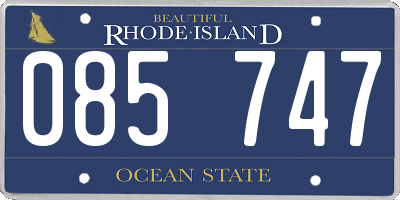 RI license plate 085747