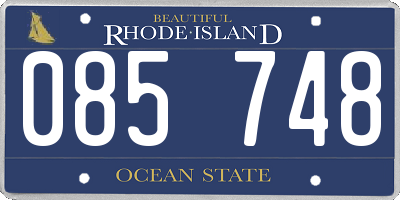 RI license plate 085748