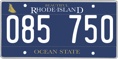 RI license plate 085750