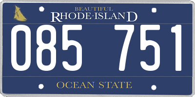 RI license plate 085751