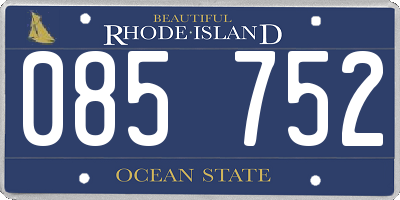 RI license plate 085752