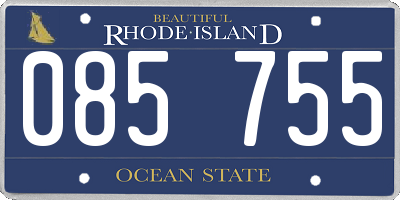 RI license plate 085755