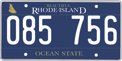 RI license plate 085756