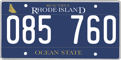RI license plate 085760